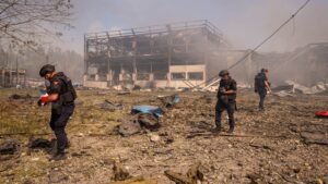A Russian Drone Strikes a Ukrainian Ammo Depot, Killing at Least 37